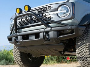 Ford Bronco Bull Bar - Front - Factory Bumper - ZROADZ - Prerunner Bar - 4in Round Amber LED